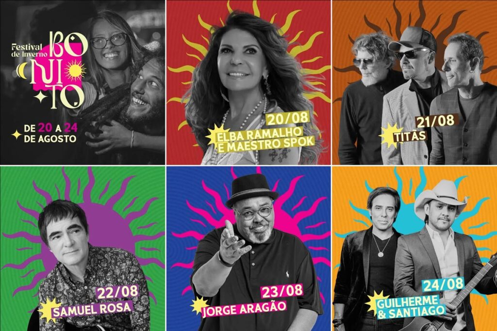 Atrações confirmadas do Festival de Inverno de Bonito 2025